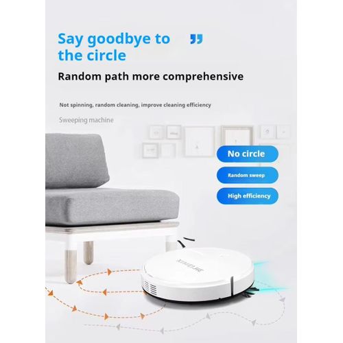 Sweeper Robot Smart Sweeper Robot Vacuum Cleaner - Automatic Floor Cleaning Robot with Dual Side Brushes, Rechargeable Battery, Quiet Operation, and Slim Design for Home & Office - White